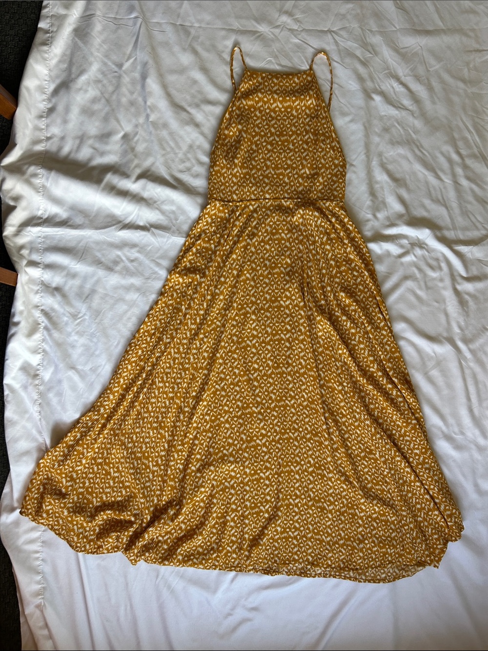 Women’s Mustard Yellow Patterned Sundress